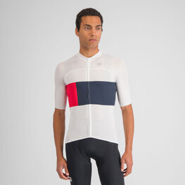 SPORTFUL Cycling short sleeve jersey - SNAP - white/blue/red