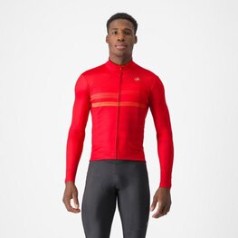 CASTELLI Cycling winter long sleeve jersey - COLLAPSE JRS - red