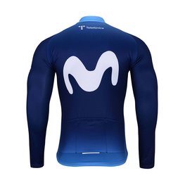 BONAVELO Cycling winter long sleeve jersey - MOVISTAR 2024 WINTER - white/blue