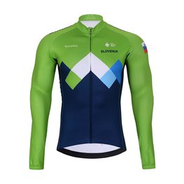 BONAVELO Cycling winter long sleeve jersey - SLOVENIA - blue/green
