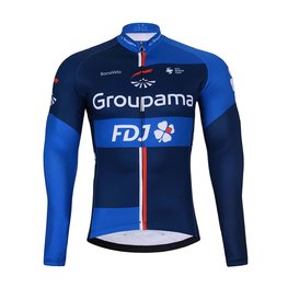 BONAVELO Cycling winter long sleeve jersey - FDJ 2024 WINTER - blue/black