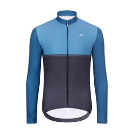 HOLOKOLO Cycling winter long sleeve jersey - STRIPES WINTER - blue