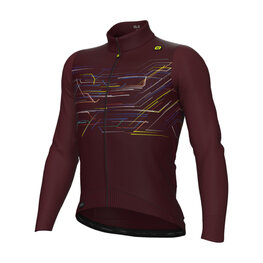 ALÉ Cycling winter long sleeve jersey - PR-E MEGABYTE - bordeaux
