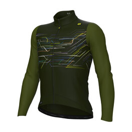 ALÉ Cycling winter long sleeve jersey - PR-E MEGABYTE - green