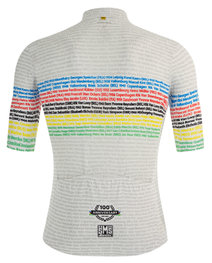 SANTINI Cycling short sleeve jersey - UCI WORLD CHAMP 100 - white/rainbow